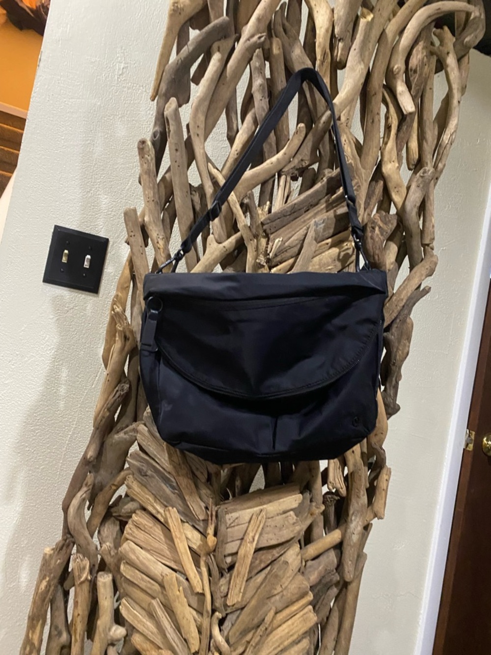 lululemon athletica Black Messenger Shoulder Bag
